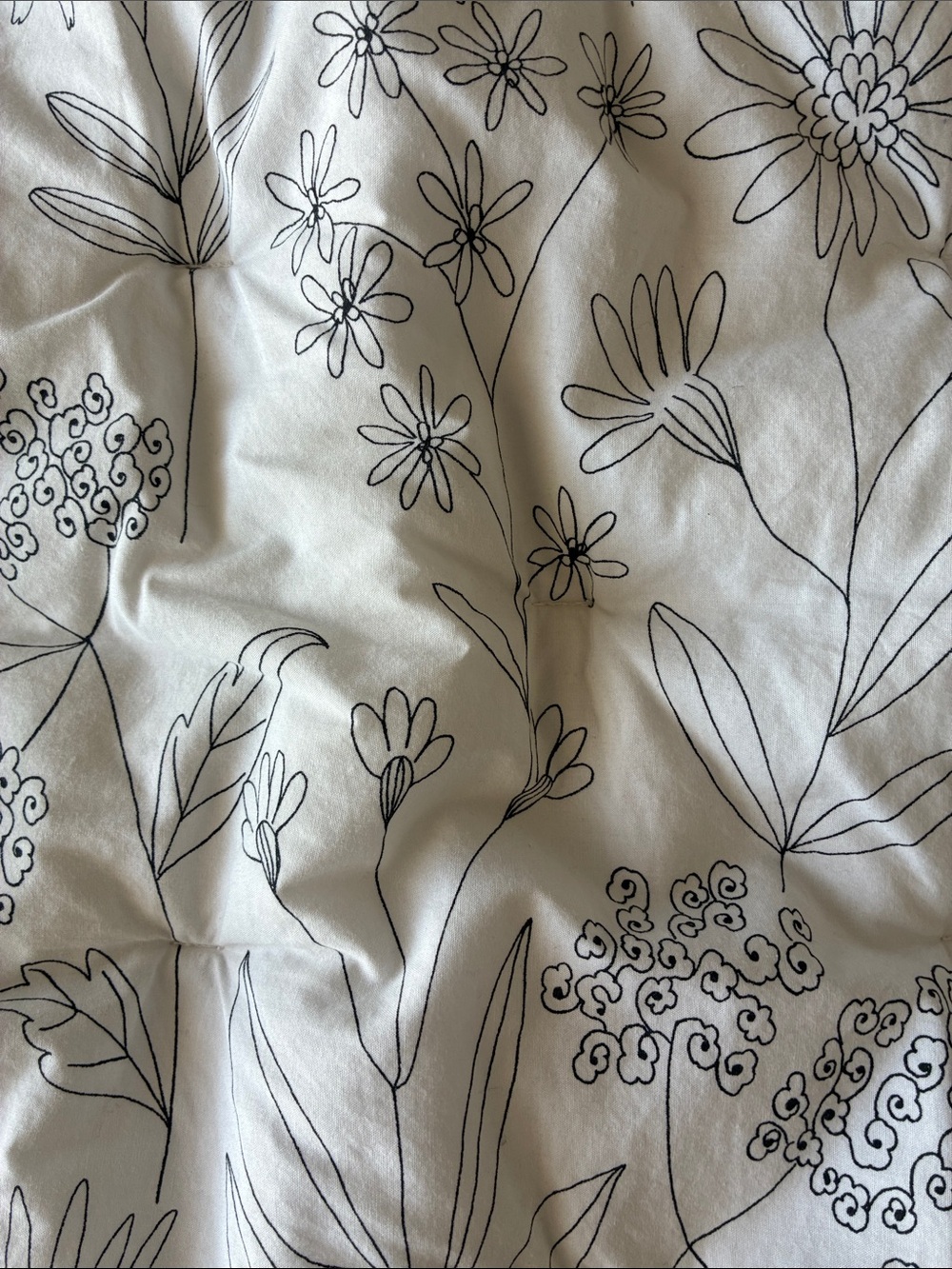 Set (2) of standard size B/W floral print Crate & Barrel shams